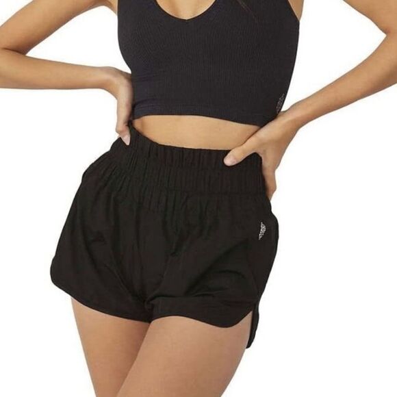 Free people movement the way home shorts black high waisted Medium - Picture 1 of 8